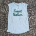 Runyon Men's Forest Nation on Sand Creme Beige 100% Cotton Muscle Tee - Made In USA - Hiking, Running, Workout, Fitness, Outdoors - Cottontrails Muscle Tees