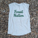 Runyon Men's Forest Nation on Sand Creme Beige 100% Cotton Muscle Tee - Made In USA - Hiking, Running, Workout, Fitness, Outdoors - Cottontrails Muscle Tees