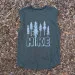Men's Olive Green Sleeveless Muscle Tee 100% Cotton Cottontrails American Made In The USA - HIKE Print - Hiking, Running