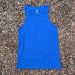 Men's 100% cotton athletic tank top singlet in Royal Blue, Made in USA by Runyon, for running, hiking, gym workouts and training