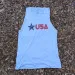 Runyon Men's Star USA White Hybrid Training Tank Muscle Tank great for Running, Hiking, Outdoor Fitness Made In USA