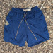 Runyon SupraPlush™ navy blue 5-inch men's running shorts with 2-in-1 compression liner, lightweight performance shell, dual side pockets, phone pockets, handcrafted in Los Angeles, Made in USA.