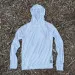 Runyon Women's White Unisex Pocketed Sun Hoodie - Drawcord, Inside Pockets, Watch Window, Lightweight, UPF Sun Protection, Minimal Branding