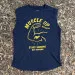 Runyon Women's (Unisex) Dark Navy 100% Cotton Muscle Tee - Made In USA - Hiking, Running, Workout, Fitness, Outdoors - Cottontrails Muscle Tees