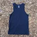 Women's (Unisex) 100% cotton athletic tank top singlet in Navy Blue, Made in USA by Runyon, for running, hiking, gym workouts and training