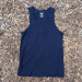 Women's (Unisex) 100% cotton athletic tank top singlet in Navy Blue, Made in USA by Runyon, for running, hiking, gym workouts and training