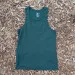 Women's (Unisex) 100% cotton athletic tank top singlet in Forest Green, Made in USA by Runyon, for running, hiking, gym workouts and training