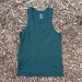 Women's (Unisex) 100% cotton athletic tank top singlet in Forest Green, Made in USA by Runyon, for running, hiking, gym workouts and training