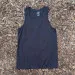 Women's (Unisex) 100% cotton athletic tank top singlet in Vintage Black, Made in USA by Runyon, for running, hiking, gym workouts and training
