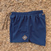 Runyon Mens 3" Running Short in Navy Blue - Made In USA - Backside Zipper Phone Pocket, Lined, Brown Inside Drawcords, Mesh Liner.  Made In Los Angeles.