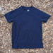 Women's (Unisex) 100% cotton athletic short sleeve shirt in Dark Navy Blue, Made in USA by Runyon, for running, hiking, gym workouts and training