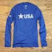 Runyon Men's Star USA Royal Blue Long Sleeve Training Shirt great for Running, Hiking, Outdoor Fitness Made In USA