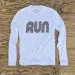 Runyon Mens White RUN Long Sleeve Fitness Shirt Performance Sportswear Runyon Canyon Apparel Made In USA