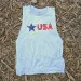 Runyon Men's White Star USA Muscle Tank great for Running, Hiking, Gym, Workout, Outdoors & Fitness -  Made In USA