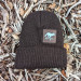 Runyon Dark Brown Reflective Knit Beanie Made In USA | Runyon Canyon Apparel