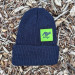 Runyon Navy Neon Reflective Knit Beanie Made In USA | Runyon Canyon Apparel