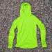Runyon Men's Neon Lime Green High Visibility Sun Hoodie Shirt Long Sleeve Thumbholes Sun Protection Quick Dry American Made In USA