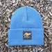 Runyon Canyon Apparel Blue Steel Grey Classic Cuffed Beanie Gold Reflective Made In USA