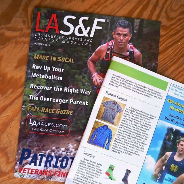 Runyon Canyon Apparel featured in Los Angeles Sports and Fitness Magazine October 2014