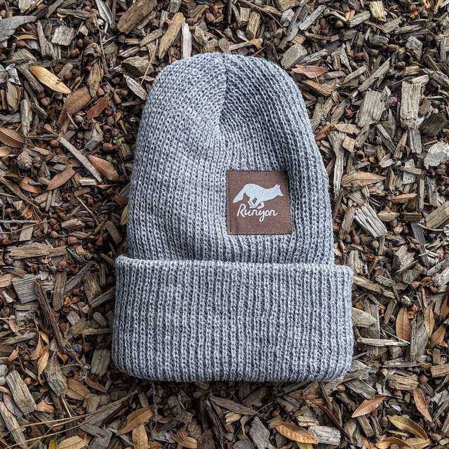 Runyon Foggy Woods Reflective Performance Knit Beanie
a classic shade of grey pairs well with our brown reflective patch