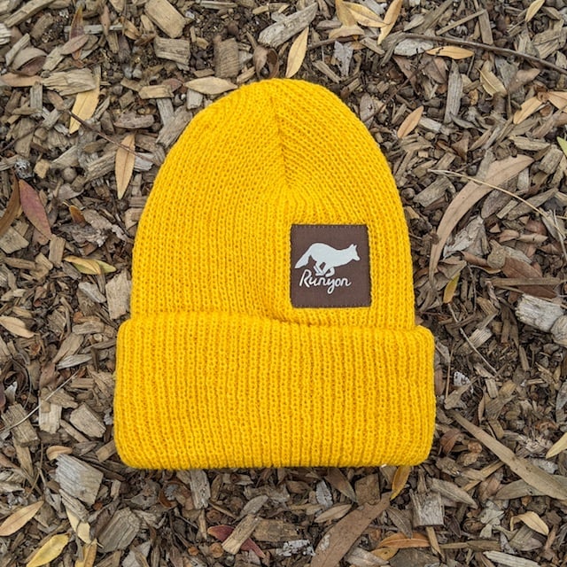 Runyon Honey Mustard Reflective Performance Knit Beanie, Made In USa