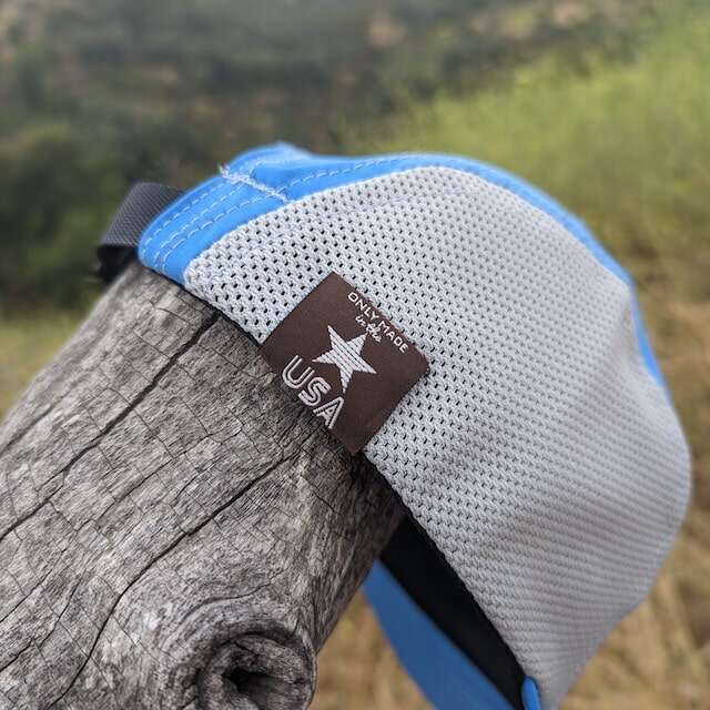 Runyon American Made In USA Camp Hats in Sky Blue. Reflective Performance Caps for Trail Running, Hiking, Gym, Workout and the Outdoors 