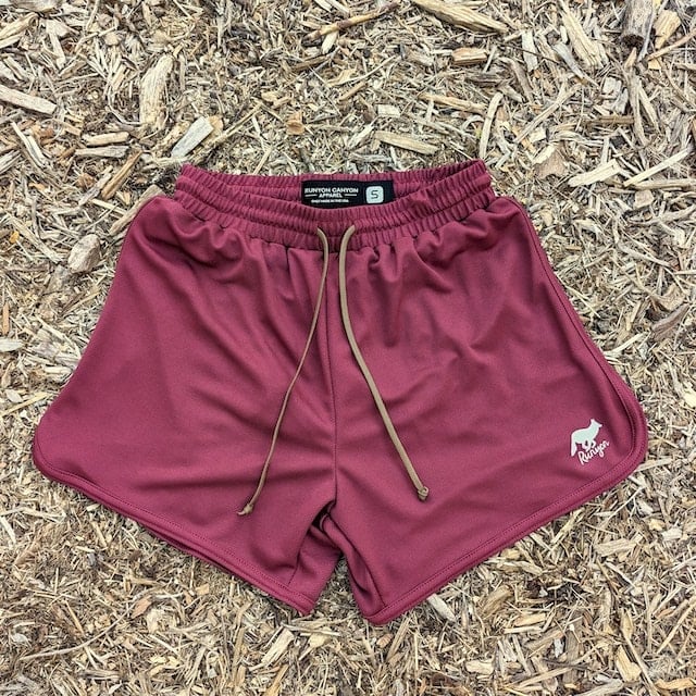 Retro Ranger 4" Maroon Burgundy Wine Oxblood Men's Running Short, Men's Workout Short - American Made In USA