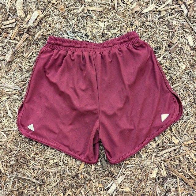 Retro Ranger 4" Maroon Burgundy Wine Oxblood Men's Running Short, Men's Workout Short - American Made In USA