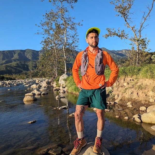 Runyon CozyLite Sun Hoodie Shirt in Texas Sun (Orange) - for hiking,  running, work outs and the outdoors