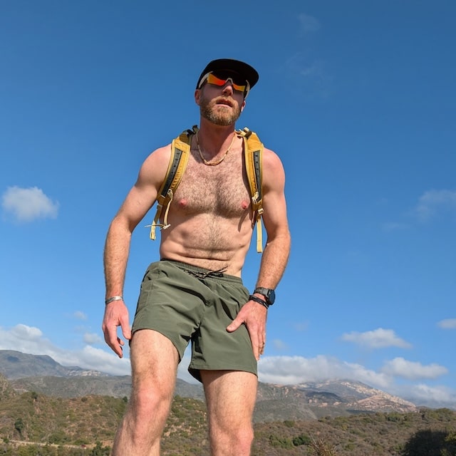 Runyon Mens' Olive Green 5" Trail Running, Hiking Short - Scoutster | American Made In USA