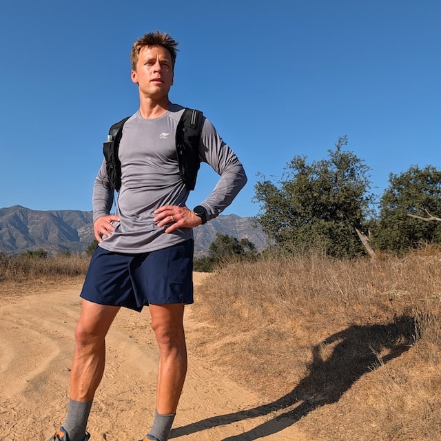 Runyon Mens' Navy Blue 5" Trail Running, Hiking Short - Scoutster | American Made In USA