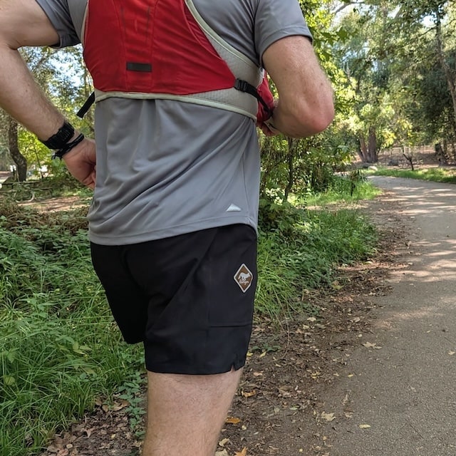 Runyon Mens' Black 5" Trail Running, Hiking Short - Scoutster | American Made In USA