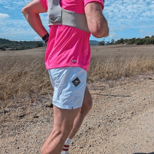 Runyon Mens' White 5" Trail Running, Hiking Short - Scoutster | American Made In USA