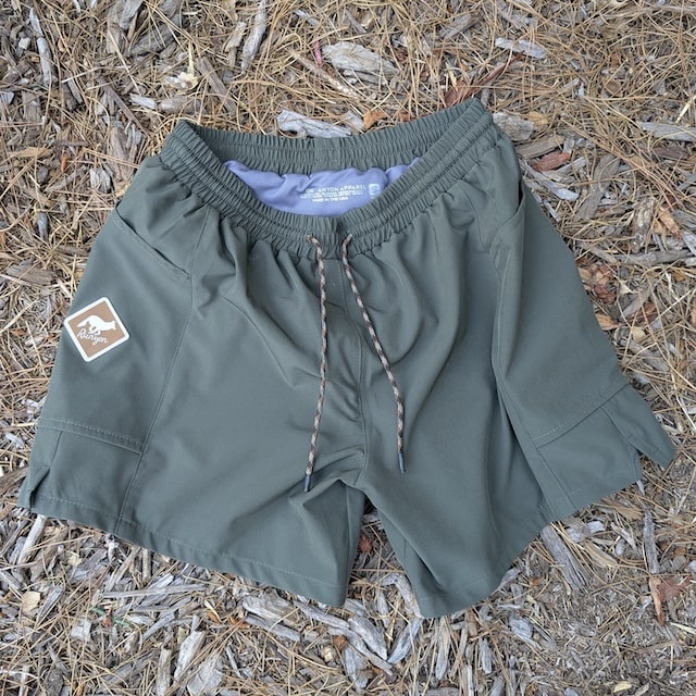Runyon Mens' Olive Green 5" Trail Running, Hiking Short - Scoutster | American Made In USA
