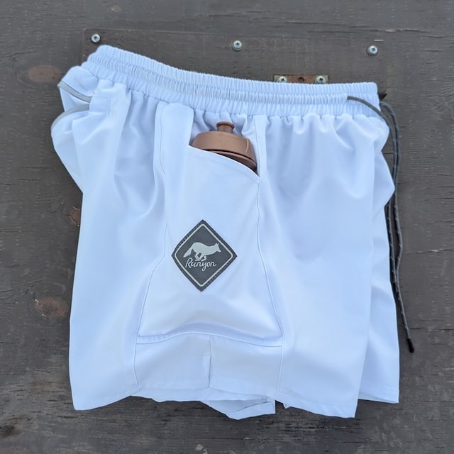 Runyon Mens' White 5" Trail Running, Hiking Short - Scoutster | American Made In USA